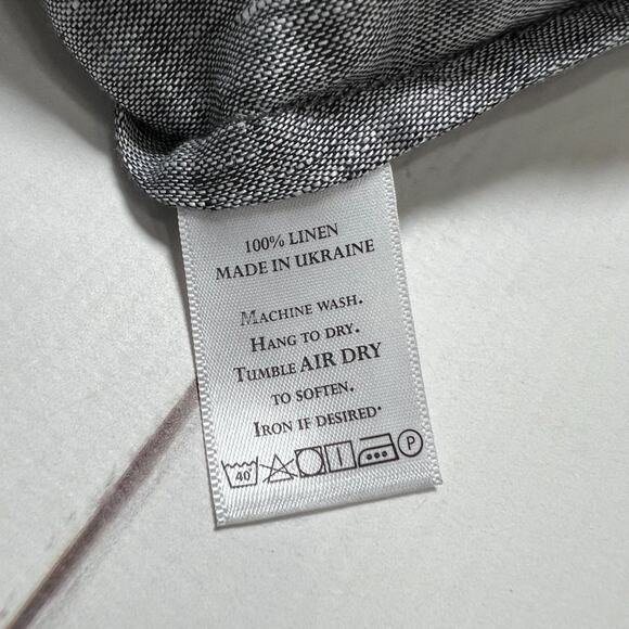 Crown Linen Designs Shirt Dress SIZE S Gray Chambray Bell Sleeve 100% Linen - Picture 4 of 10